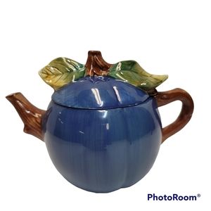 Vintage Sakura Sanoma Hand Painted Plum Shaped Teapot and Lid